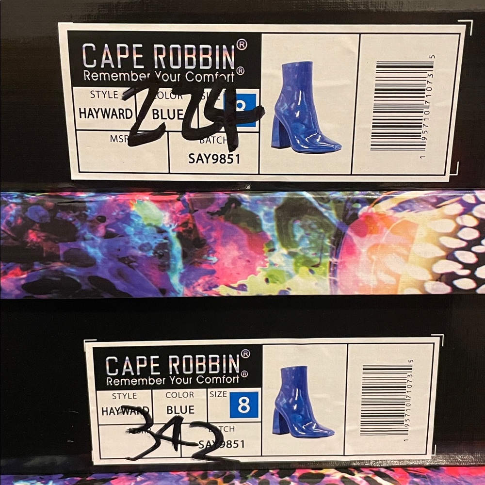 •CAPE ROBBIN• “Hayward” Blue Heeled Booties // square toe + block heel // NIB - Picture 15 of 16